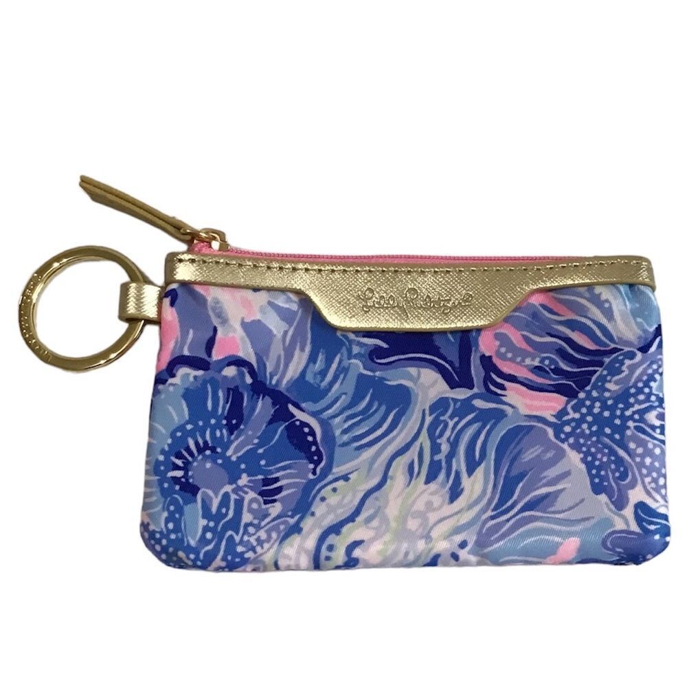 Lily Pulitzer ID Coin Purse With Key Chain New
